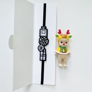 CHANEL Beauty Gift Bookmark – Black Logo Ribbon Book Mark
